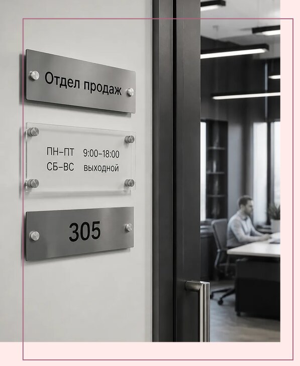 Офисные таблички на дверь в Камне-на-Оби по цене от 4974 р. | Аванза-Кно